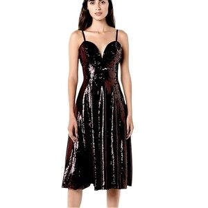Dress the Population Black Mimi Sequin in Ebony Cocktail Dress Size M